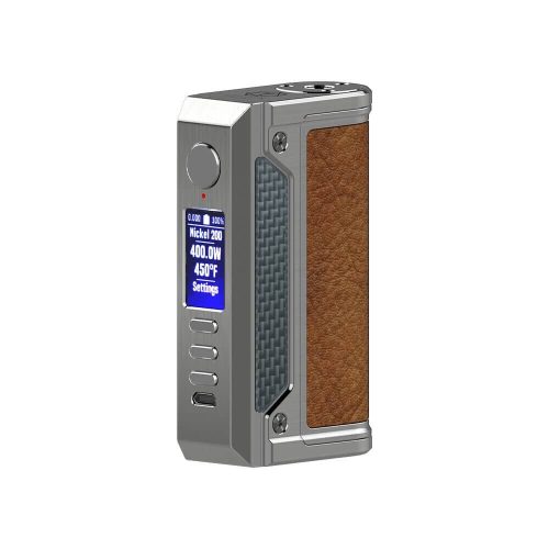 LVE Therion II DNA 250C Box Mod Silver/Brown Leather