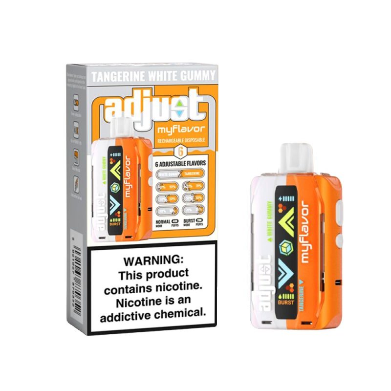 Adjust MyCool Disposable Tangerine White Gummy with packaging