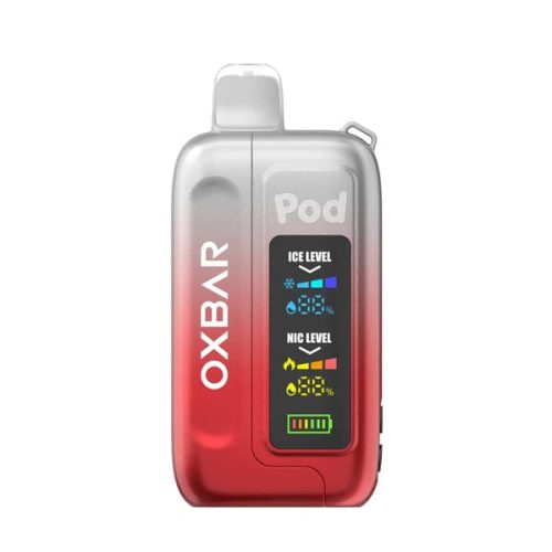 Ice-Nic Control 35000 Puffs Disposable E-Cig by Oxbar 50mg 14mL clear ruby red