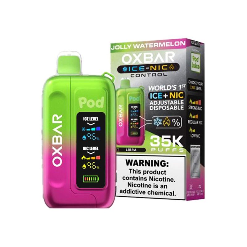 Oxbar Ice-Nic Control Pod Juice Edition Disposable - Jolly Watermelon with packaging