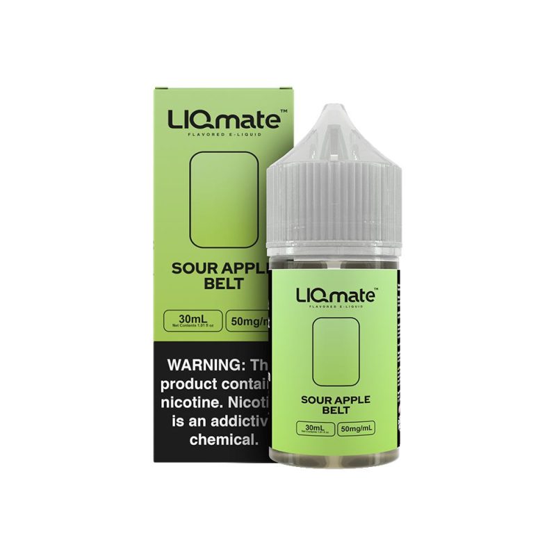 Sour Apple Belts Liqmate Series Salt Nic E-Juice by 7Daze 30mL 50mg with packaging