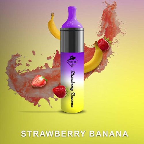 Tugpod EVO Disposable 4500 Puffs 10mL 50mg strawberry banana with background