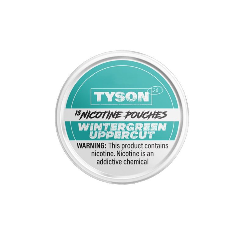 Tyson 2.0 Nicotine Pouches (15ct Can)(5-Can Pack) Wintergreen Uppercut 10mg