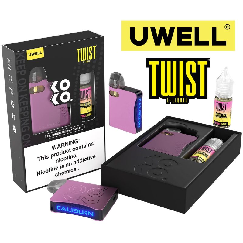 Uwell Caliburn AK3 Kit + A3S 0.8ohm Pods (x2) + Daddy's Vapor 10mL Salts 50mg