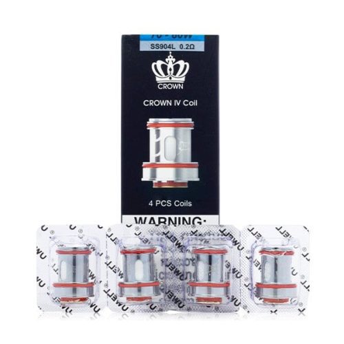 Uwell Crown 4 Replacement Coils (Pack of 4) ss904L 0.2ohm with packaging