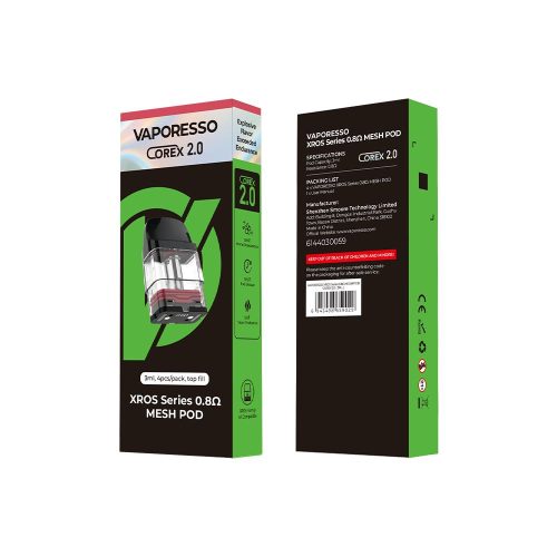 Vaporesso XROS Pods | 4-Pack Corex 3mL 0.8ohm with packaging