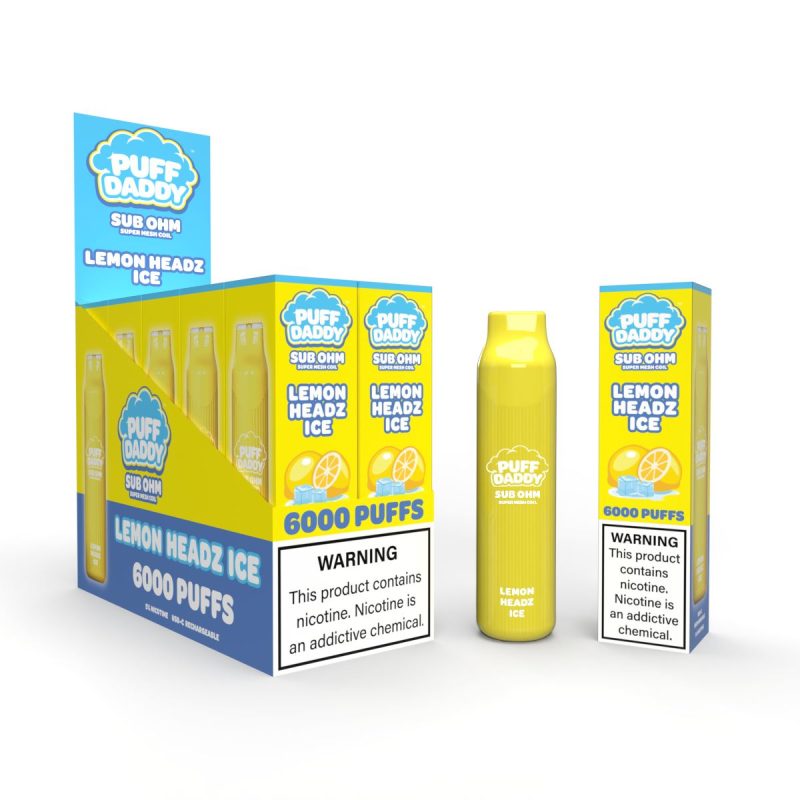 VDX Puff Daddy Disposable | 6000 Puffs | 14mL - Lemon Headz Ice with packaging