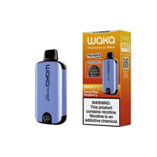 WAKA SoPro DM8000 17mL 8000 Puff Disposable - Peach Blue Raspberry with packaging