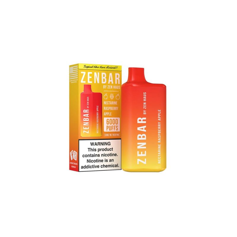 Zen Bar Disposable 6000 Puffs 13mL 50mg - Nectarine Raspberry Apple with Packaging